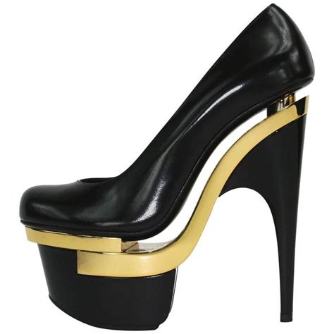 versace high heel lucite sole shoes|versace platform pumps.